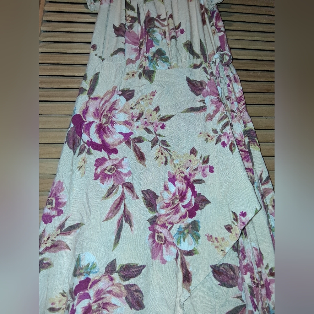 Band of Gypsies Floral Maxi Dress - Pink and Cream - Picture 3 of 9